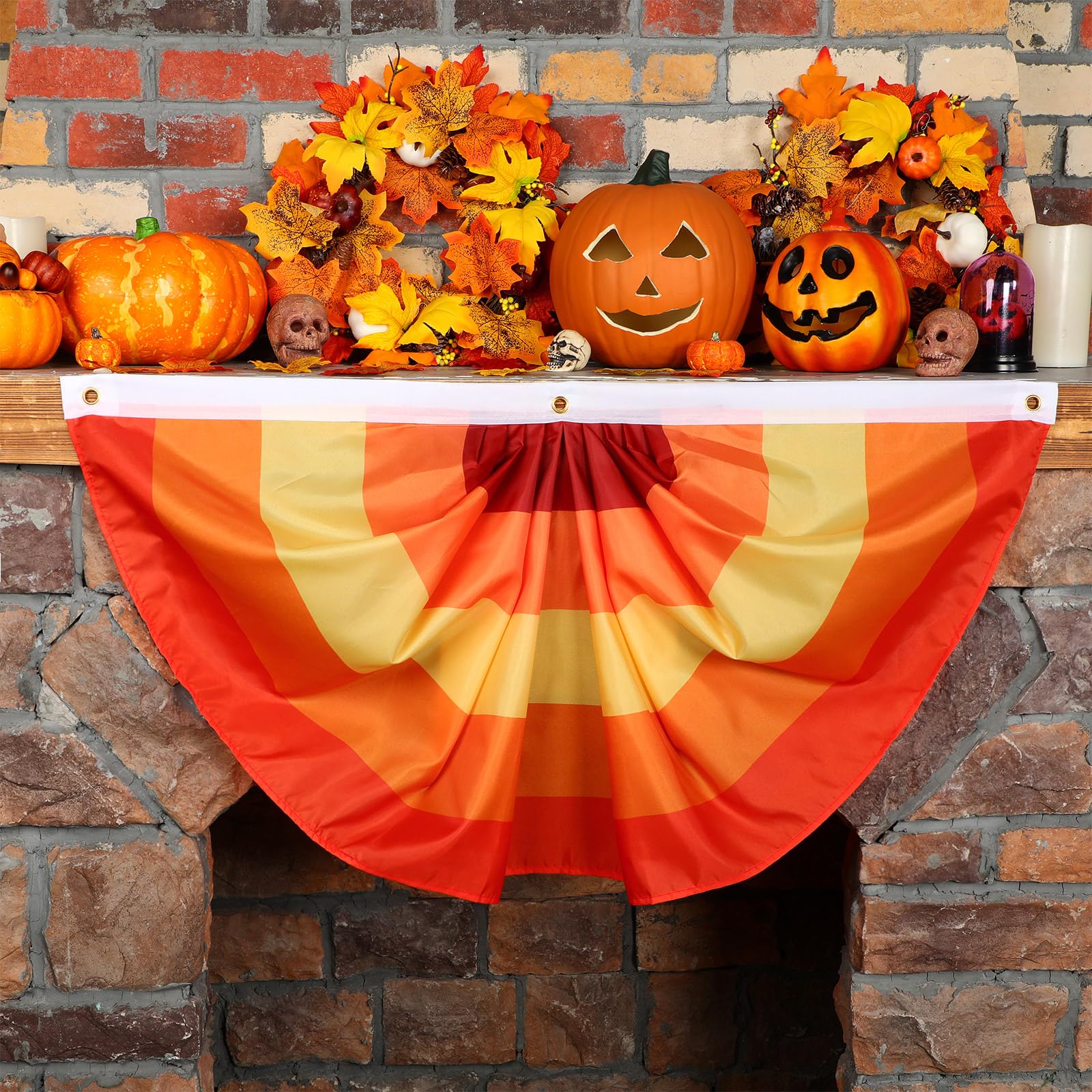 Folded Newwiee Thanksgiving fan flags ready for storage