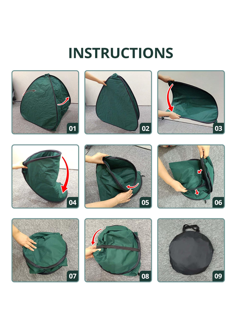 Folding DECOHS shrub cover for easy storage