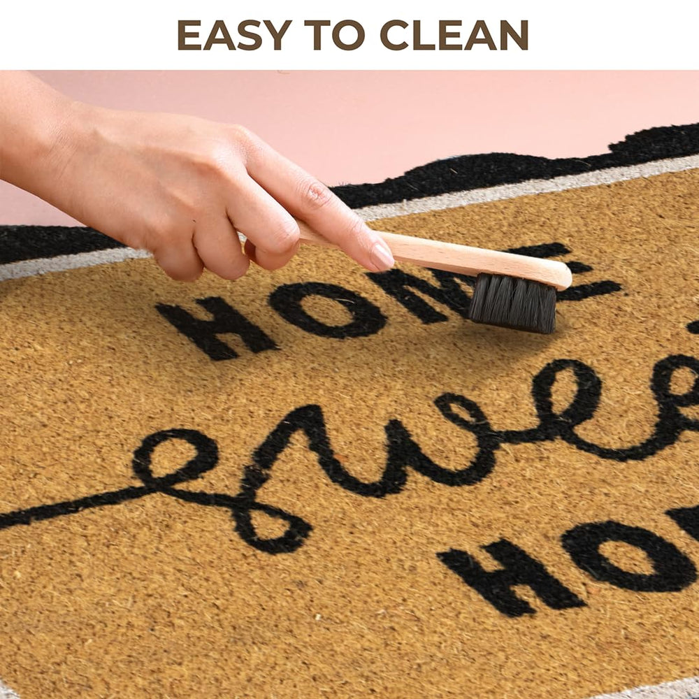 Folkulture Home Sweet Home Doormat in a mudroom setting