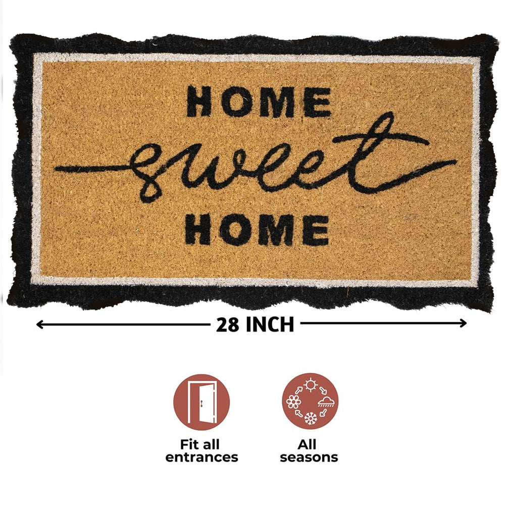 Folkulture Home Sweet Home Doormat showing anti-slip backing