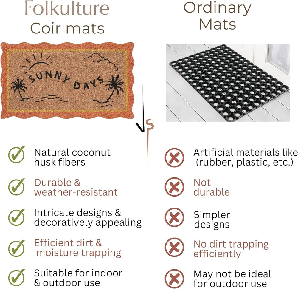 Folkulture Summer Door Mat showcasing its fade-resistant surface