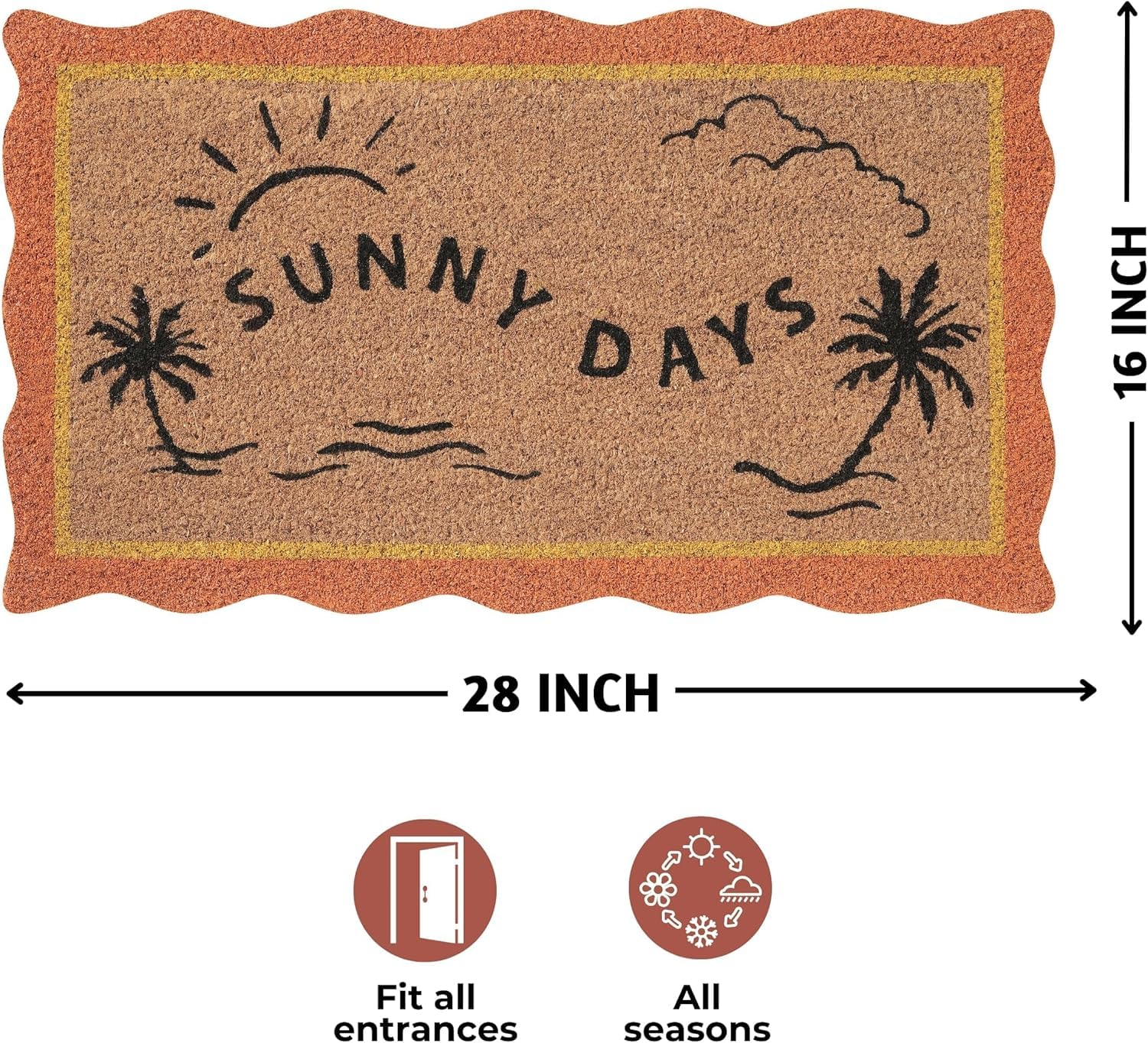 Folkulture Summer Door Mat side view showing coir texture
