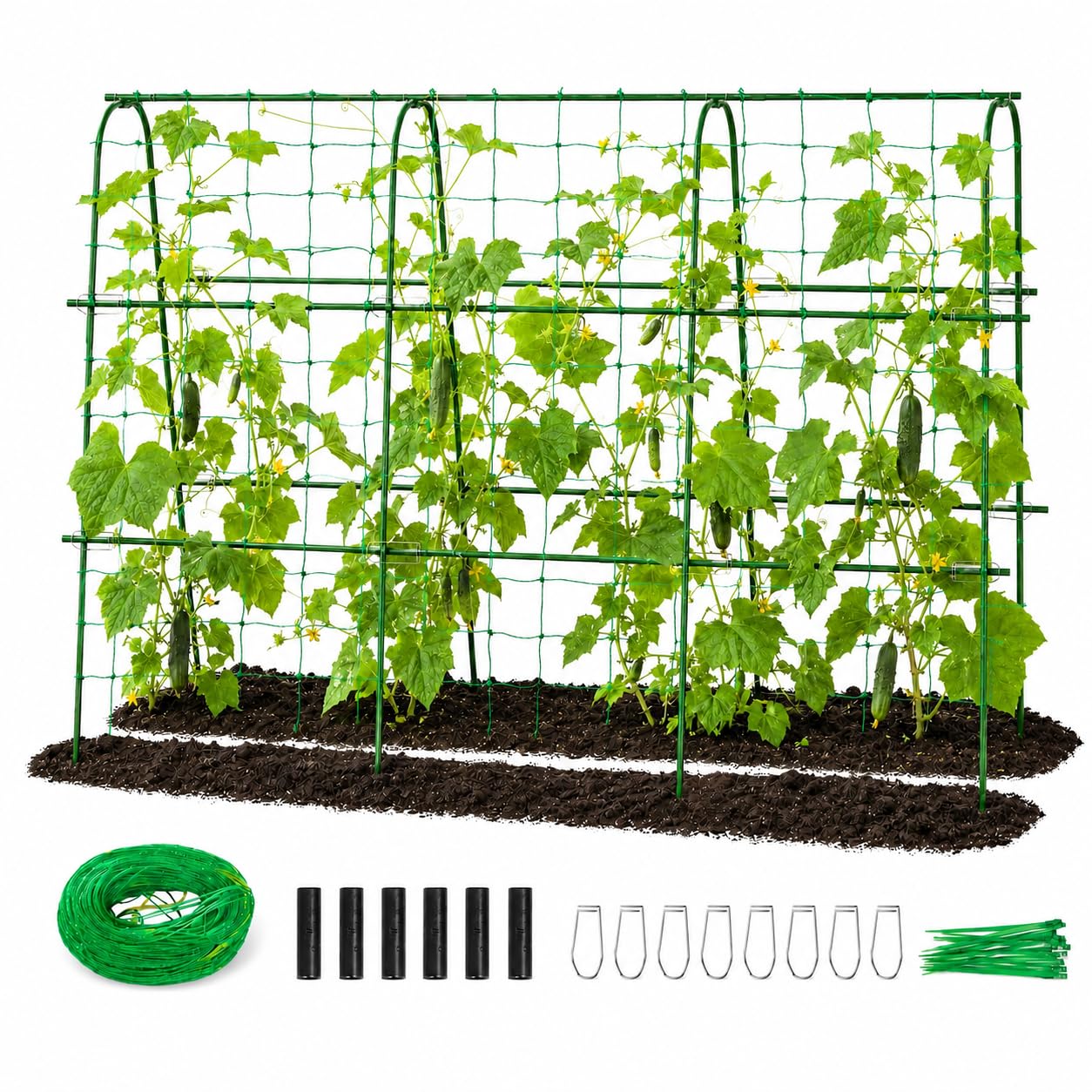 FOLLOOK Cucumber Trellis 63x48 inches green model front view