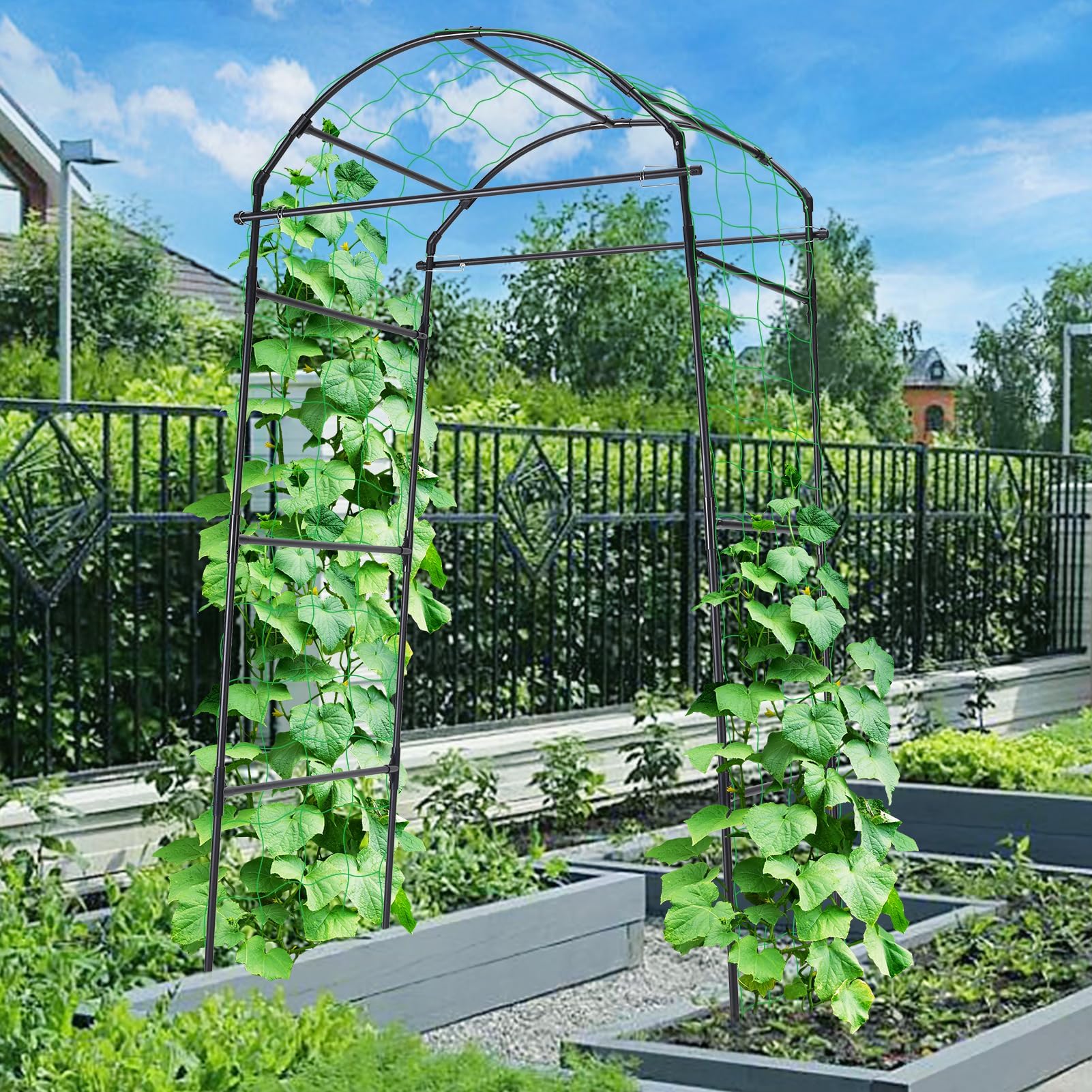 FOLLOOK Garden Arch Trellis disassembled for storage