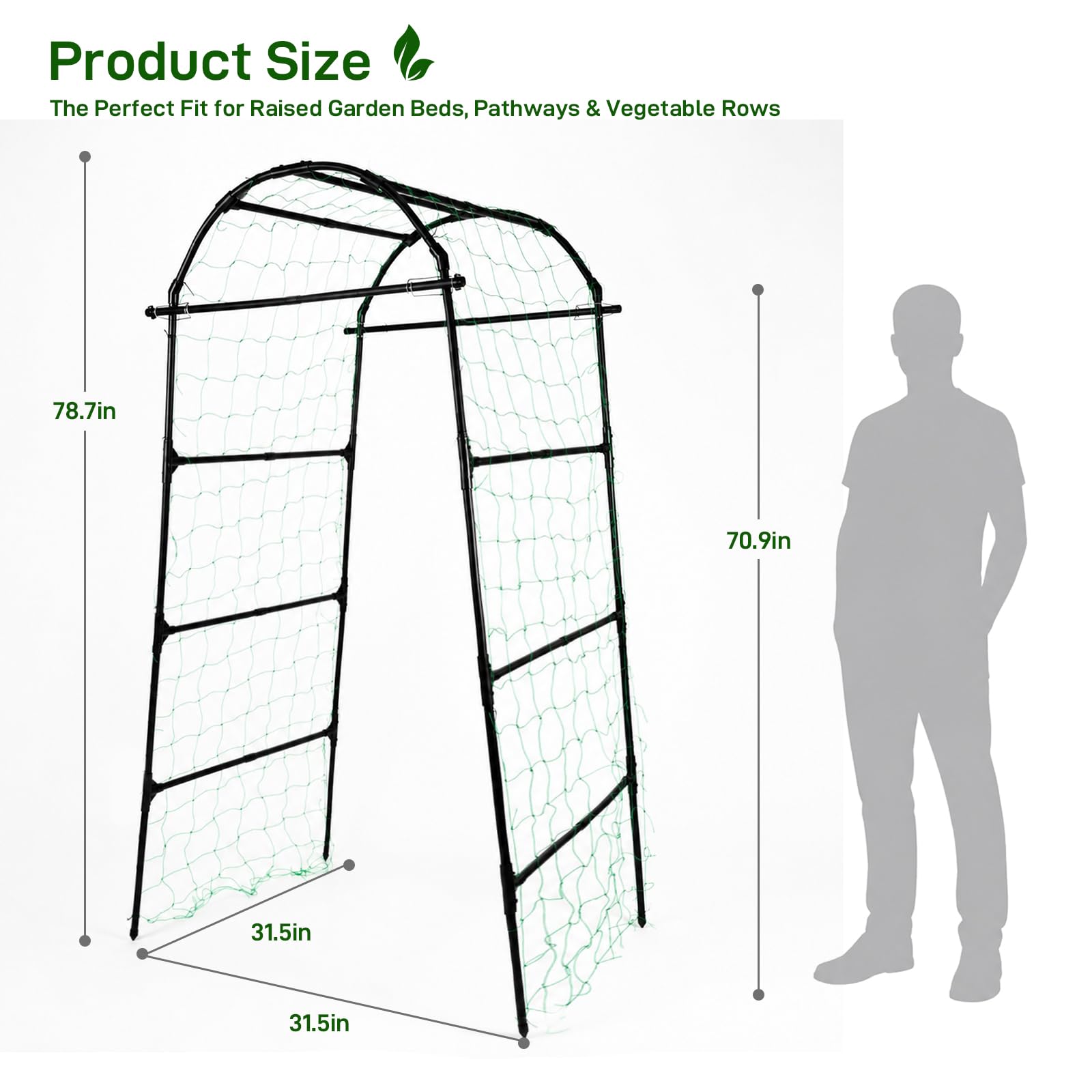 FOLLOOK Garden Arch Trellis with climbing plants