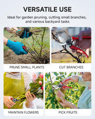 Fondwell pruning shears showing hardened carbon steel blades