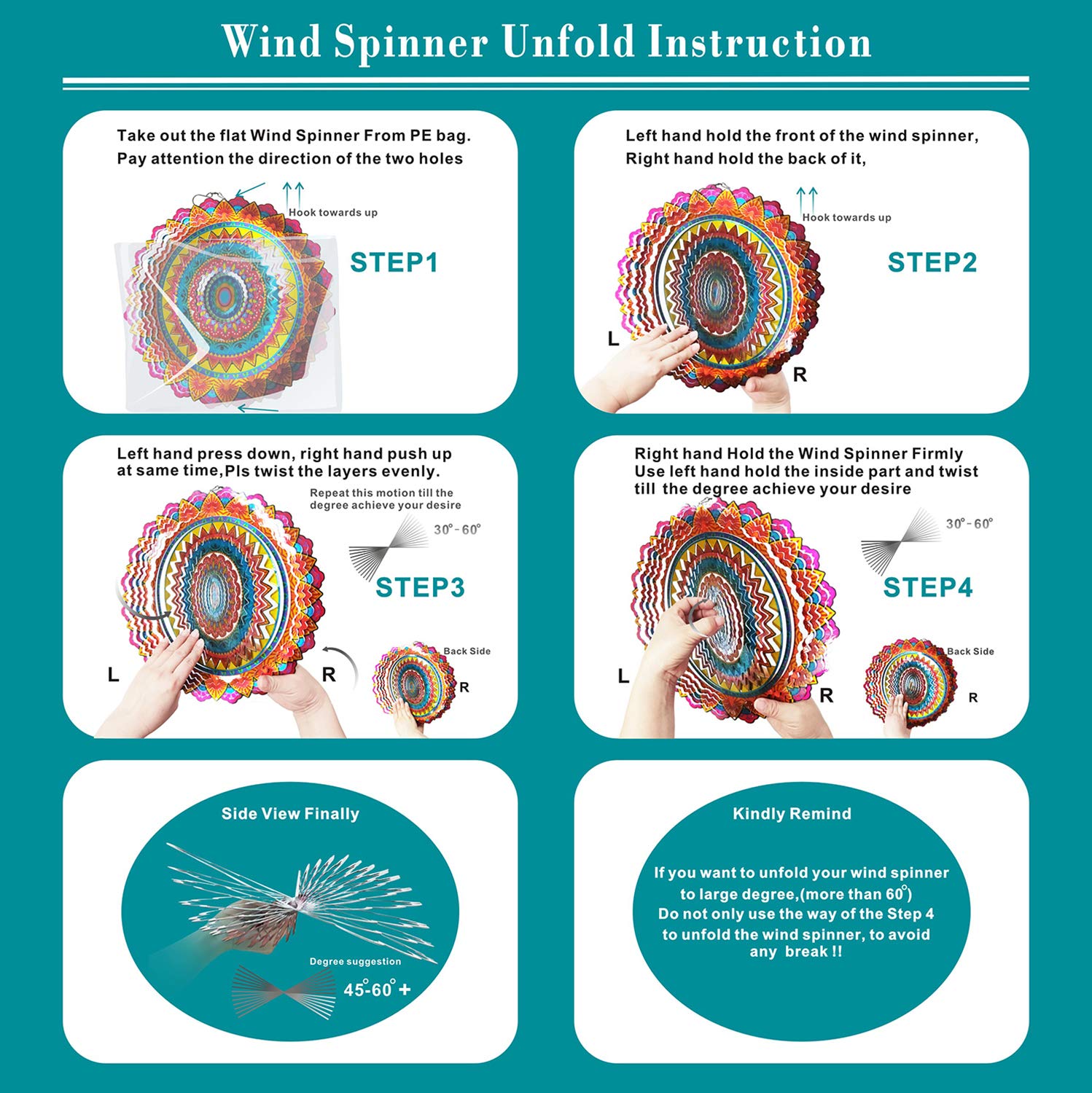 FONMY 12-inch wind spinner displayed indoors near a window