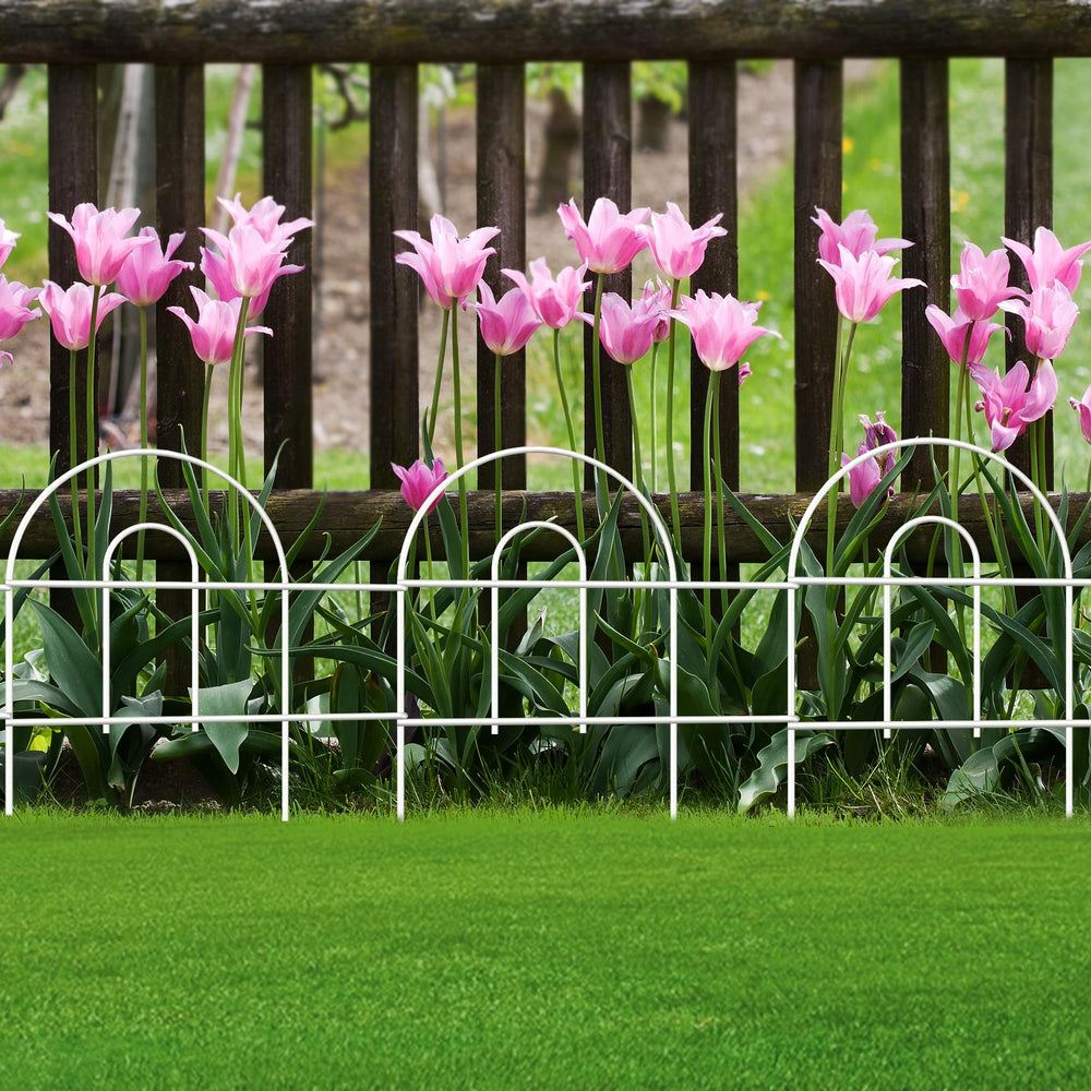 FOREHOGAR Decorative White Garden Fence front view with 31 panels