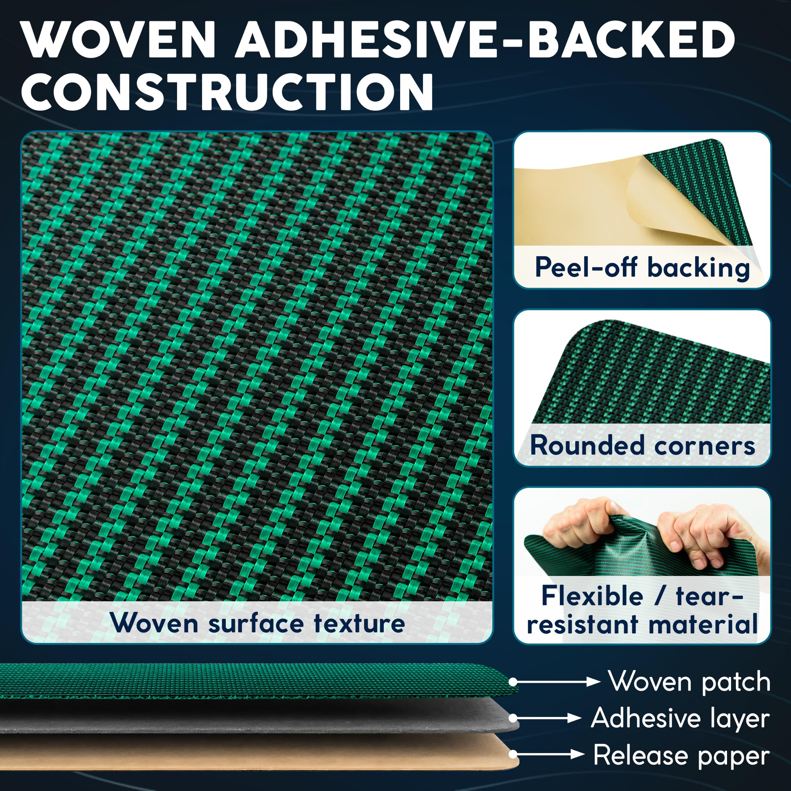 Forest green woven PVC material of ARDILA VEELA Patch