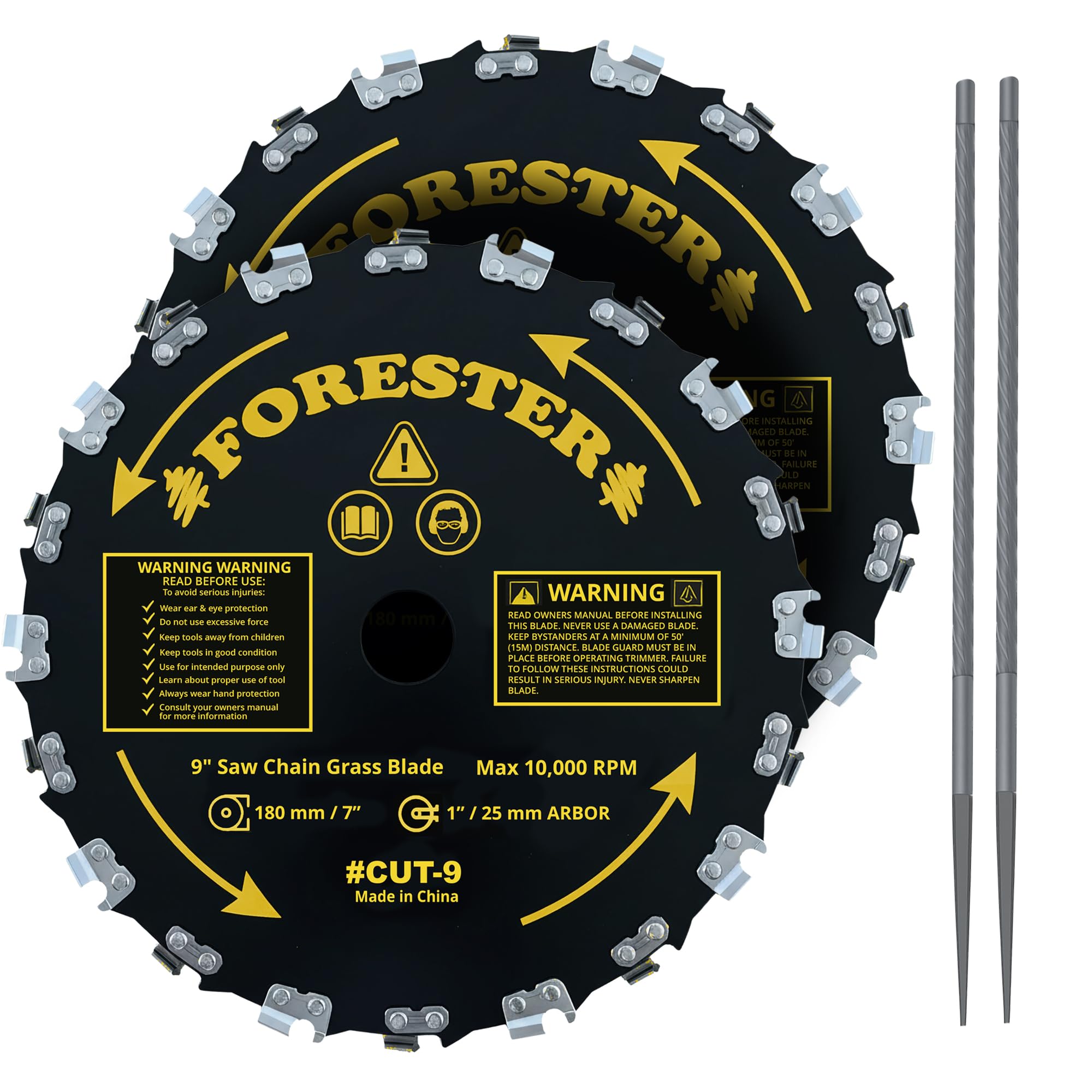 FORESTER 2PK Chainsaw Brush Cutter Blade set with 9-inch blades