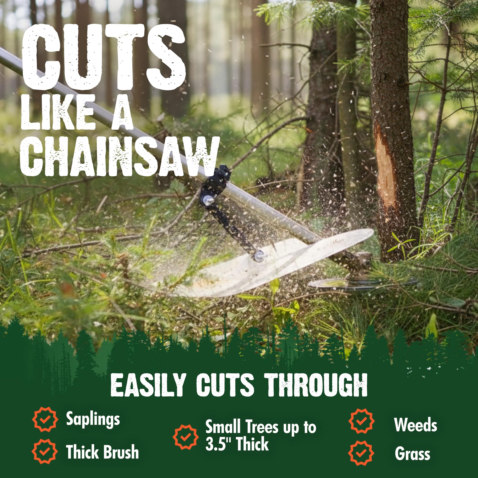 FORESTER Chainsaw Brush Cutter Blade side view showing arbor hole