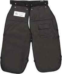FORESTER Chainsaw Chaps laid flat showing dimensions