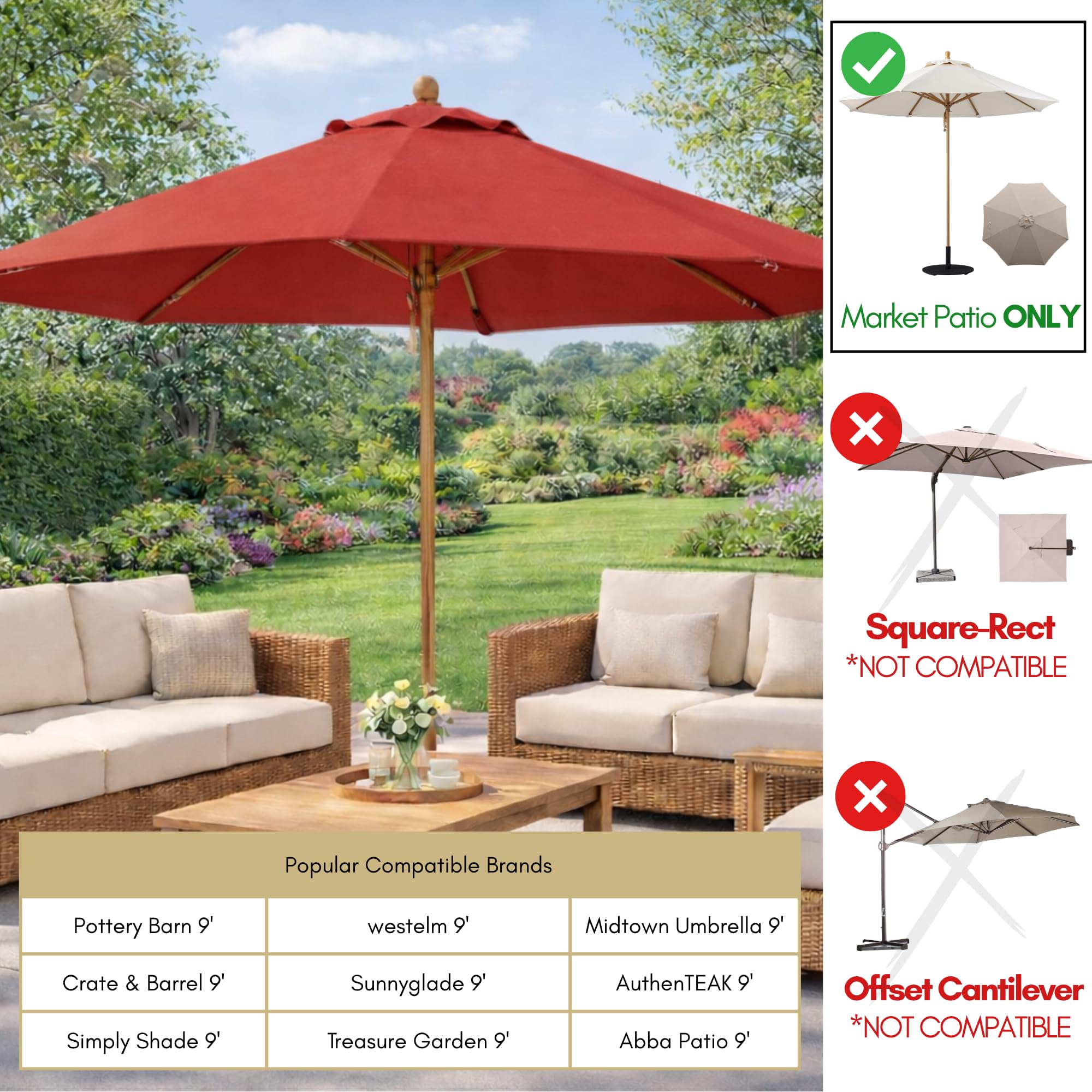 Formosa umbrella canopy with tie rope for neat storage