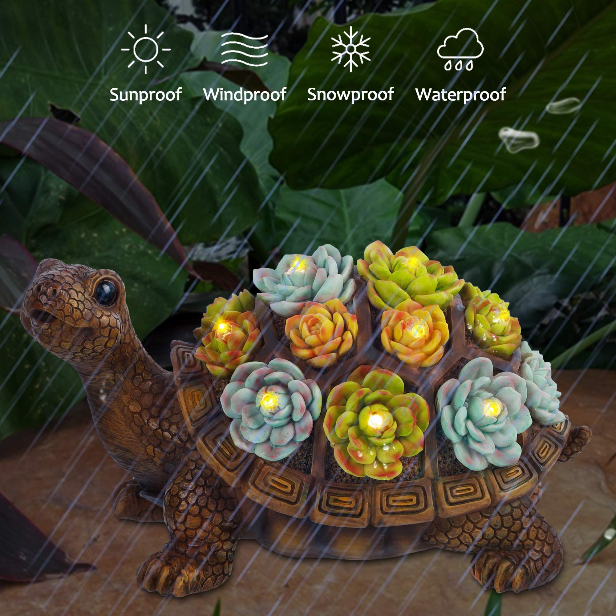 FORUP Turtle Garden Statue placed among flowers