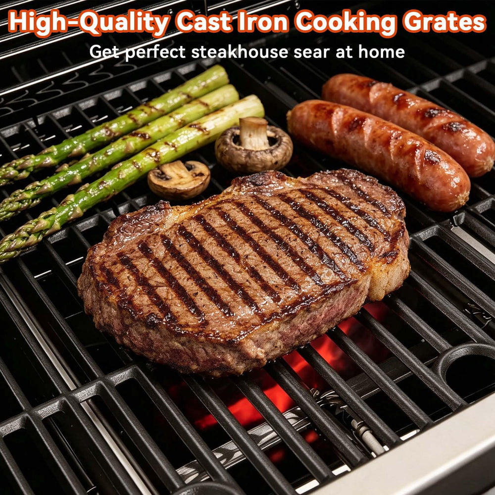 FORYEYC cast iron grill grates installed in Charbroil grill
