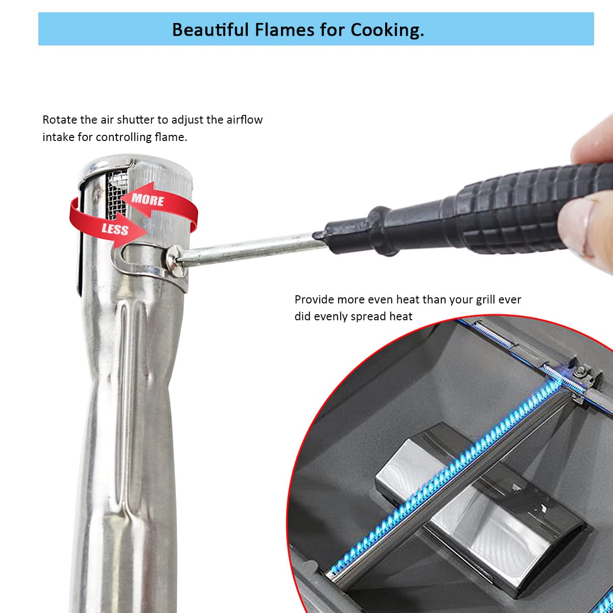 FORYEYC crossover burner for Weber Spirit grill