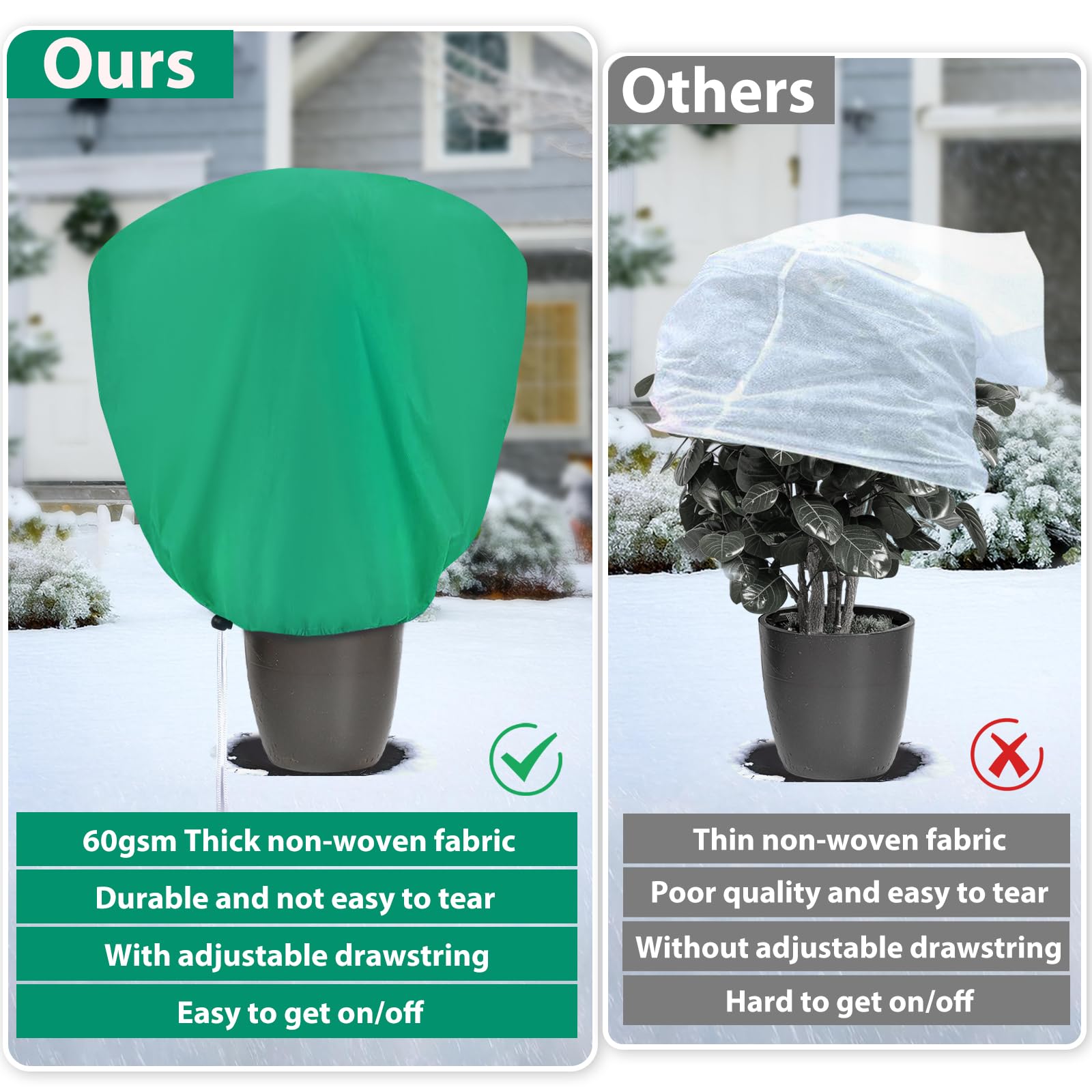 Four ANGAR plant covers stacked in packaging
