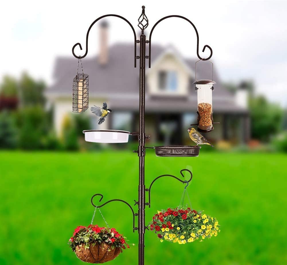 Four bird feeders included in the MIXXIDEA Deluxe Bird Feeding Station Kit