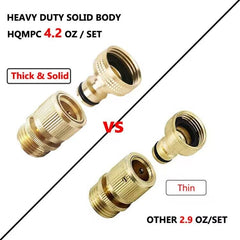 Four brass female connectors from HQMPC garden hose quick connect set