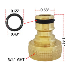 Four brass male connectors from HQMPC garden hose quick connect set