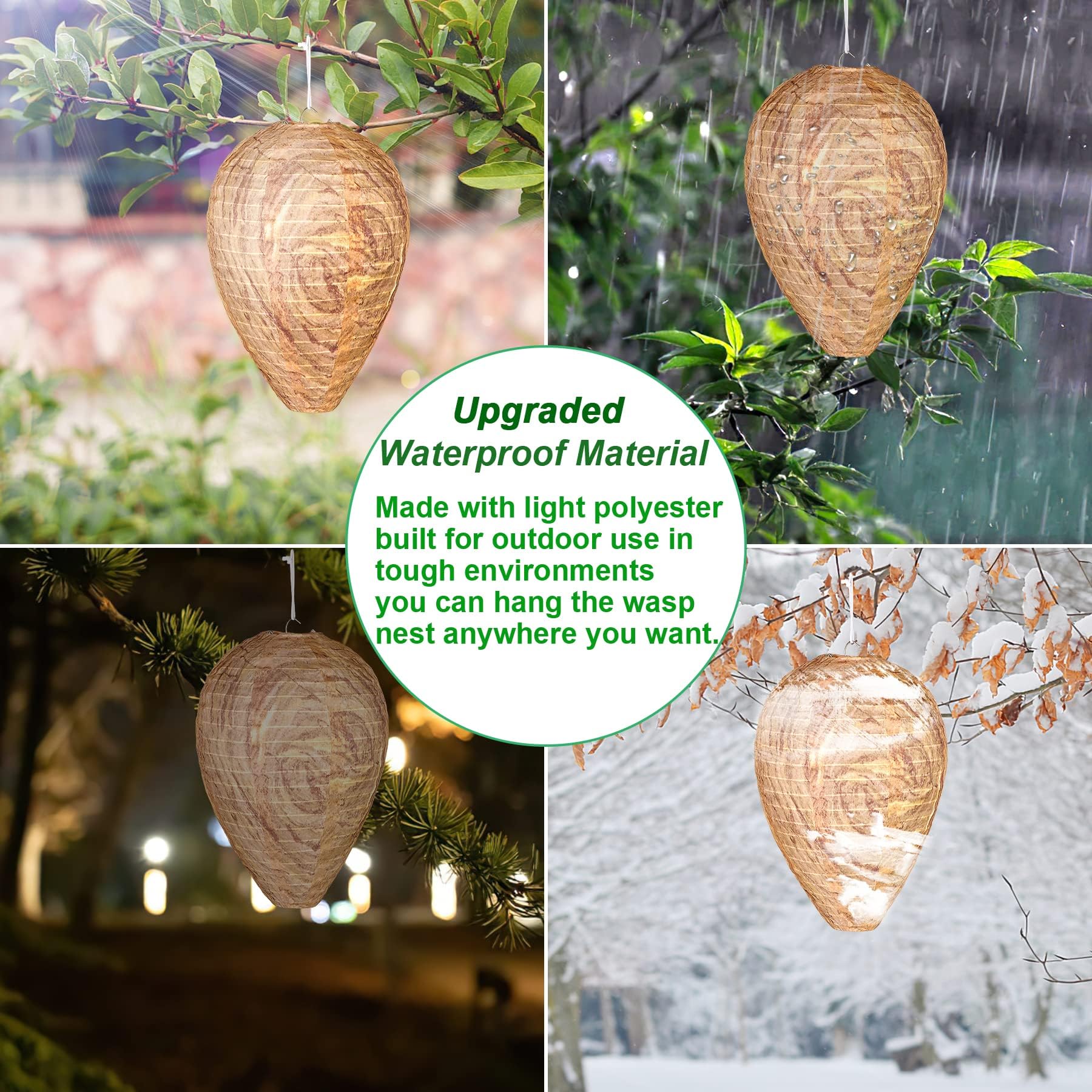 Four DECYOOL Wasp Nest Decoys packaged together