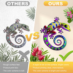 Four different styles of ULENDIS gecko wall art