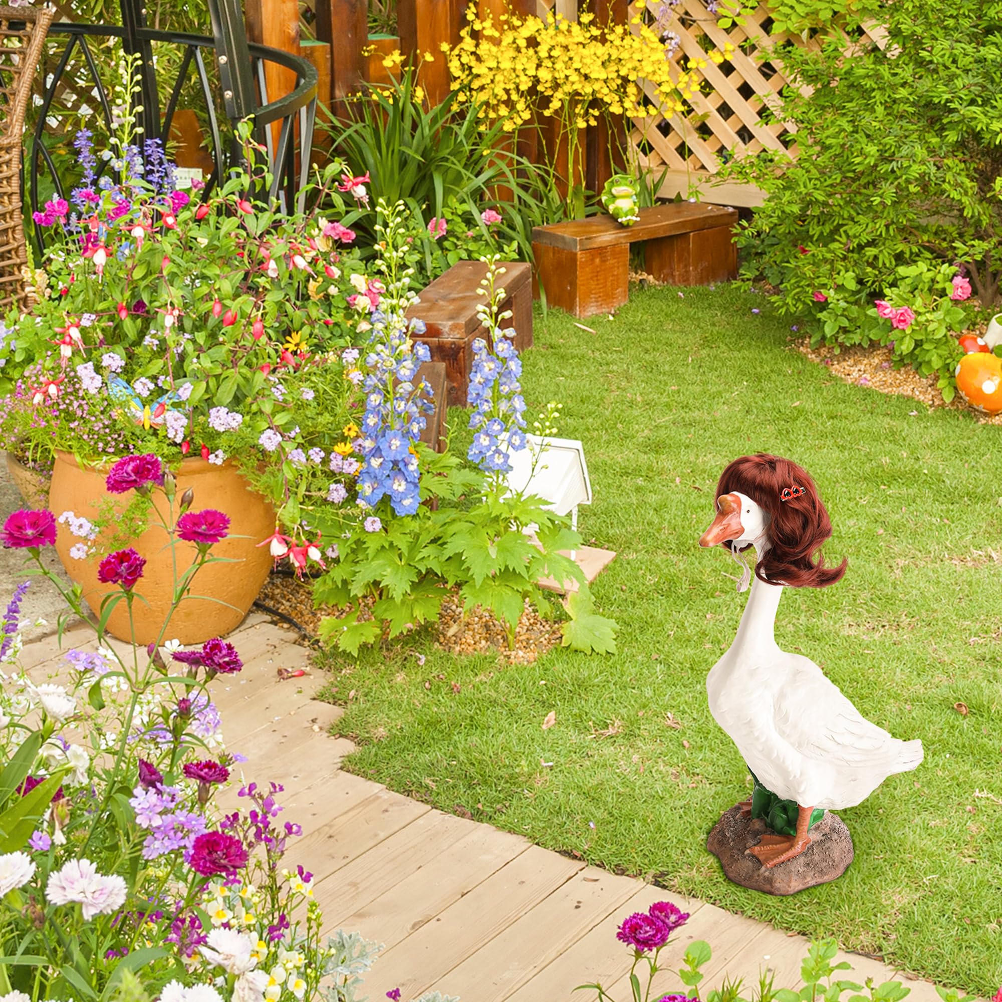 Four different styles of wigs for porch goose