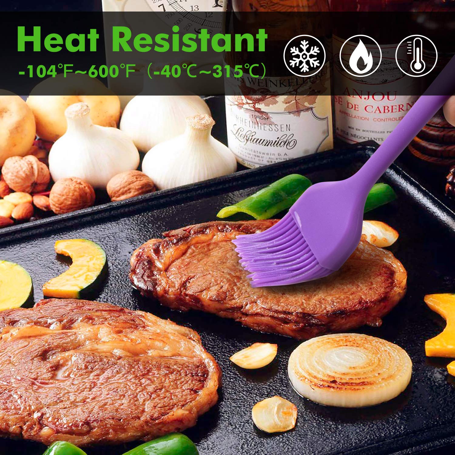Four small basting brushes from HOTEC set