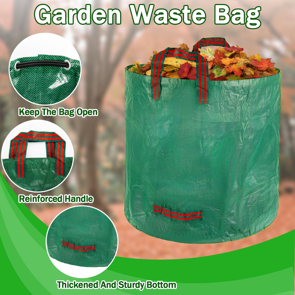 Four sturdy handles of RAINFLOW yard waste bag