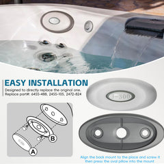 Four Sunluway spa pillows arranged on a hot tub