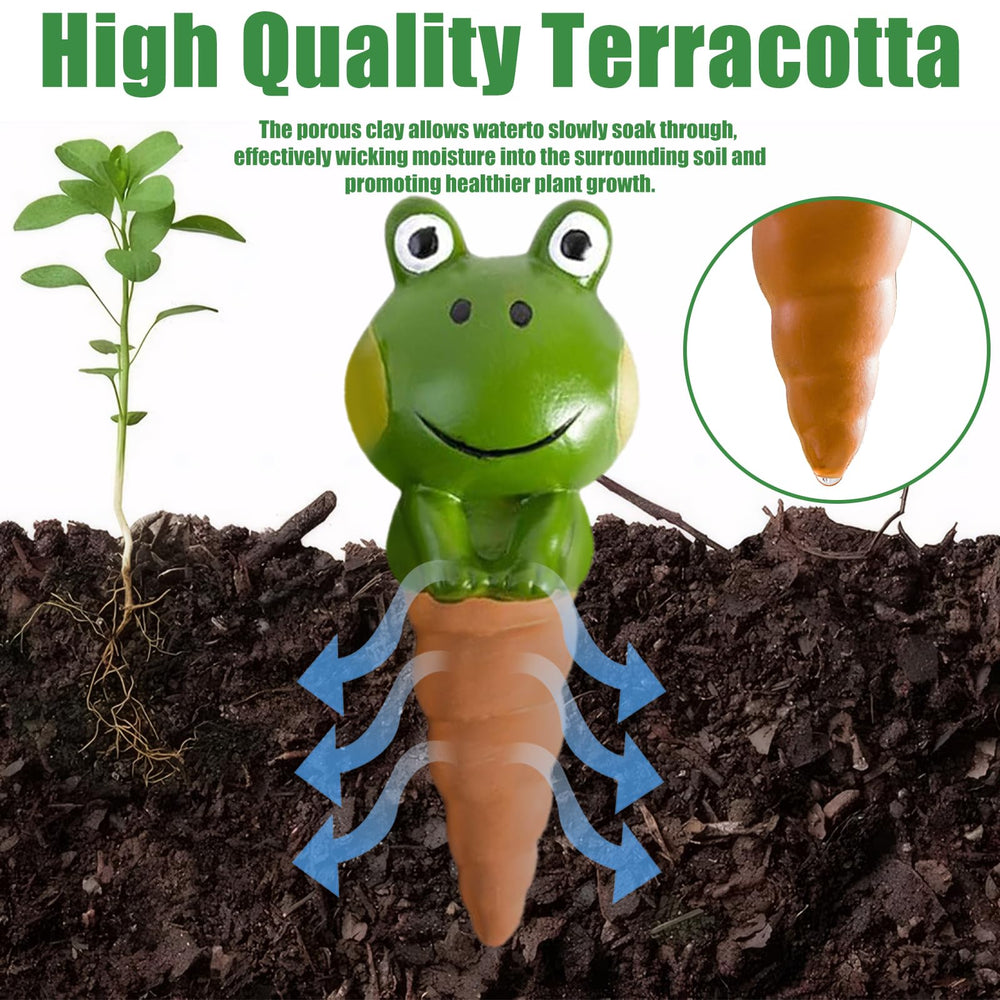 Four terracotta self watering spikes displayed together