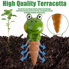 Four terracotta self watering spikes displayed together