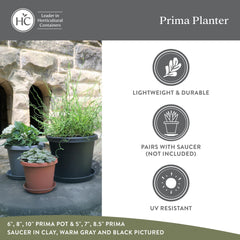 Four The HC Companies Prima Round Planter Pots stacked