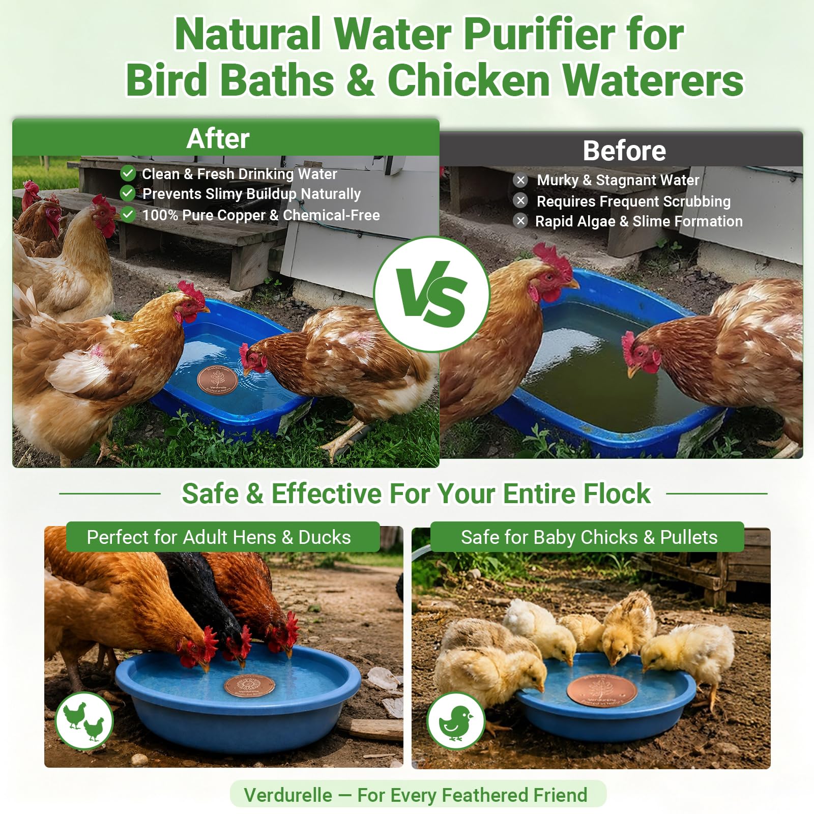 Four unique designs of Verdurelle bird bath discs displayed together