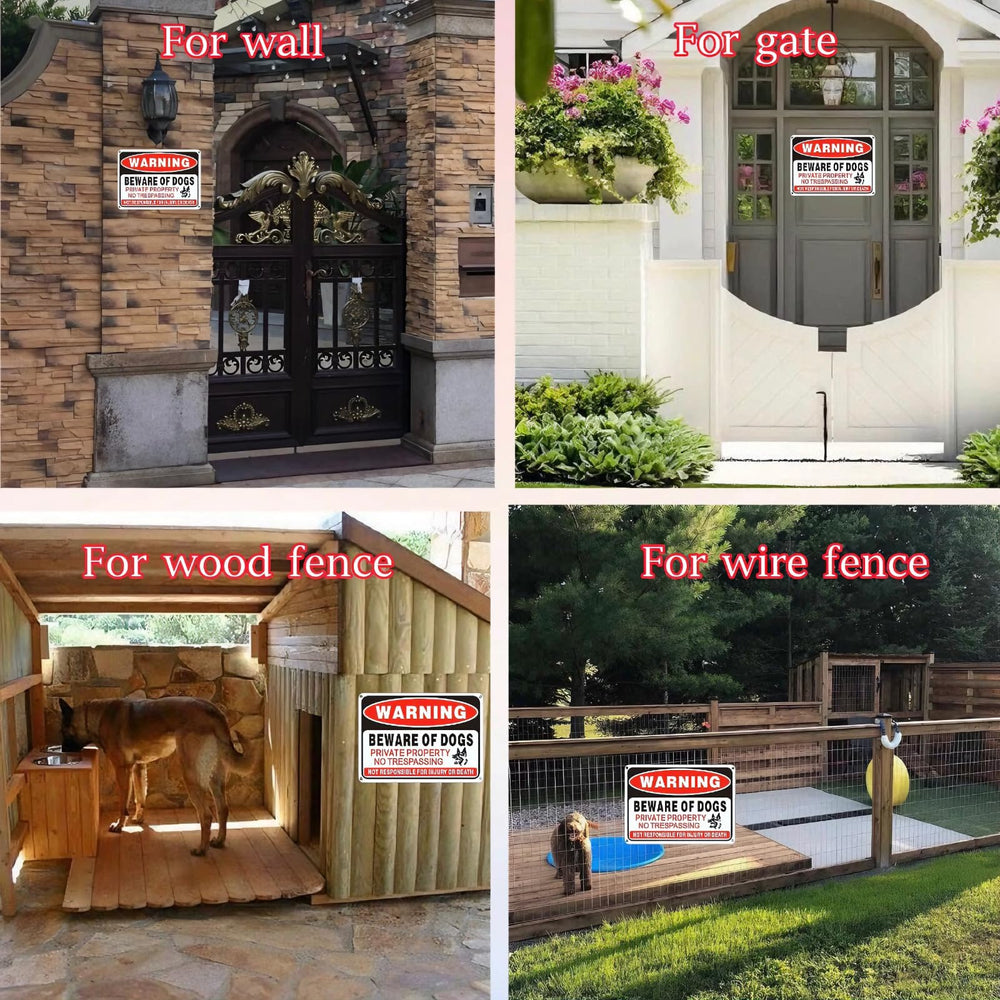 Four Voiluk Beware of Dog Signs in a package