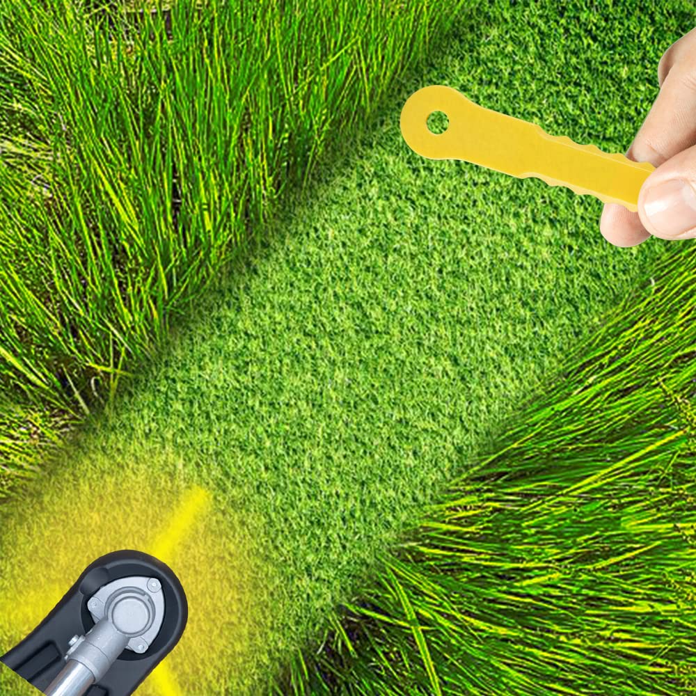 FourShow nylon replacement blades in use during lawn care