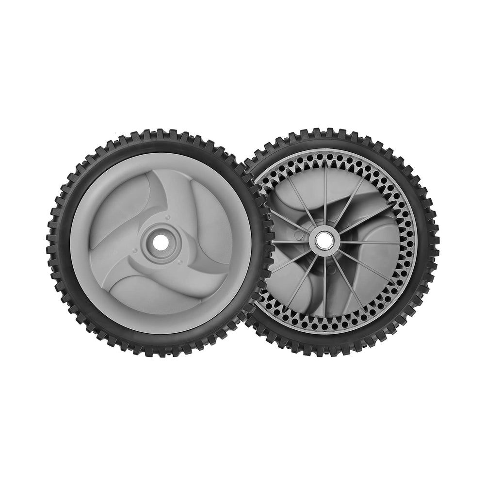 Fourtry 8-inch gray front wheel for Craftsman mower, front view