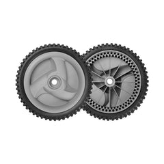 Fourtry 8-inch gray front wheel for Craftsman mower, front view