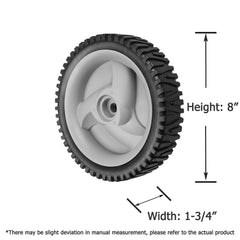 Fourtry front wheel installed on a self-propelled mower