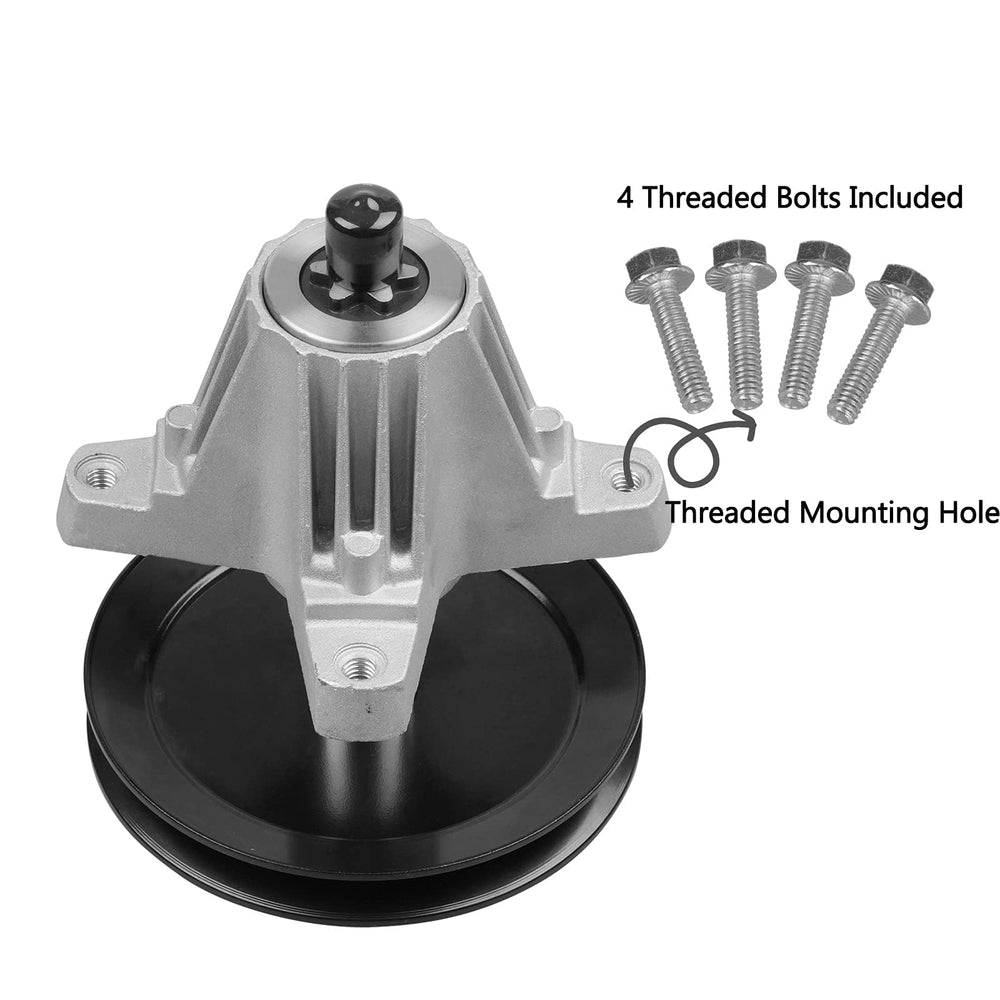 Fourtry Greaseable Spindle Assembly installed on a lawn mower
