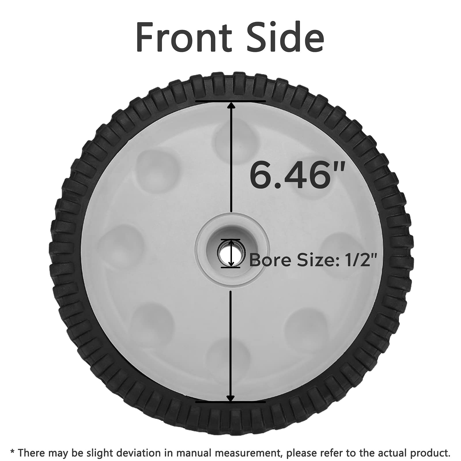 Fourtry lawn mower drive wheel side view