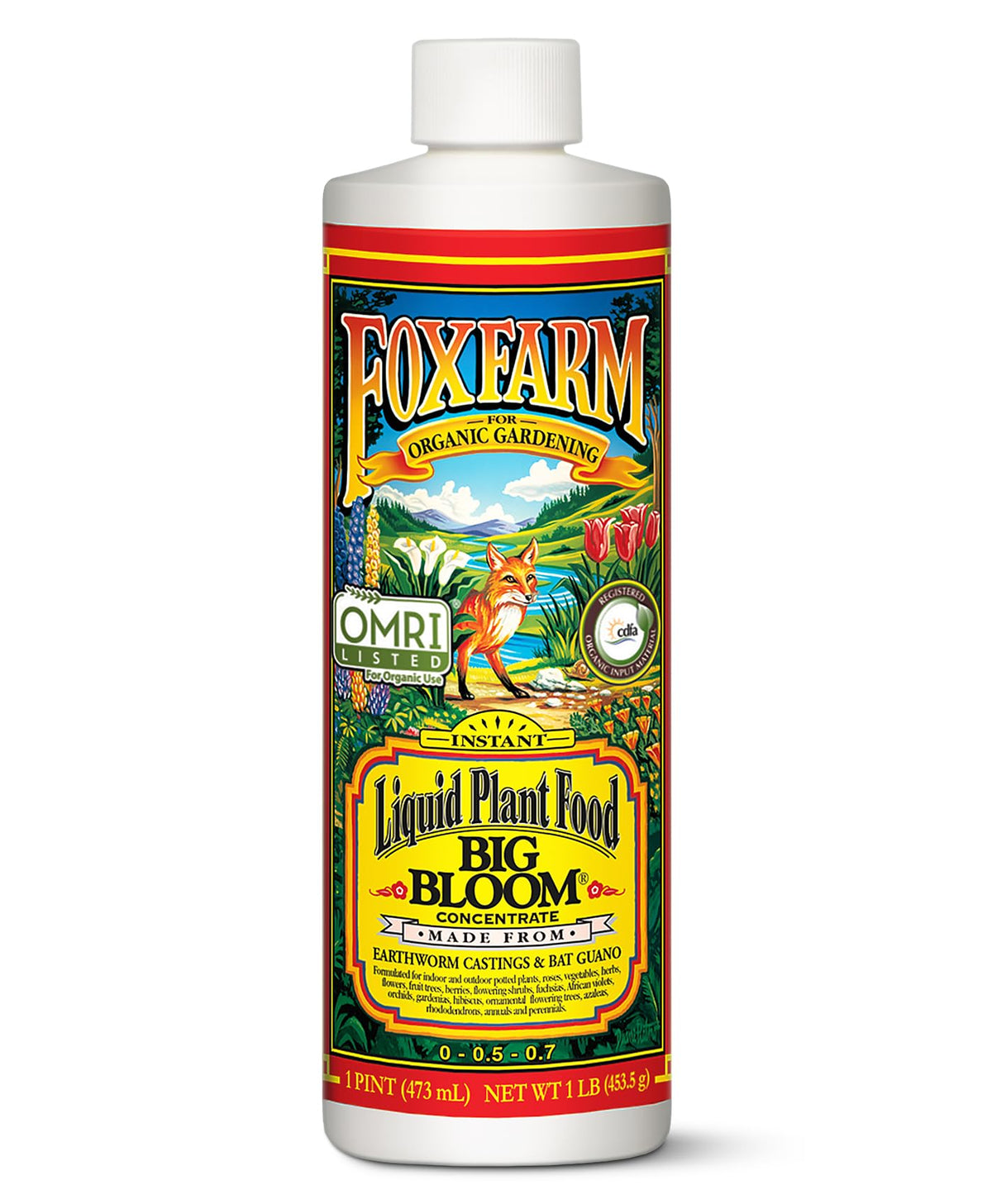 FoxFarm Big Bloom Liquid Plant Food 1 Pint front view