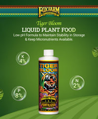 FoxFarm Tiger Bloom Liquid Plant Food 1 Pint bottle side view