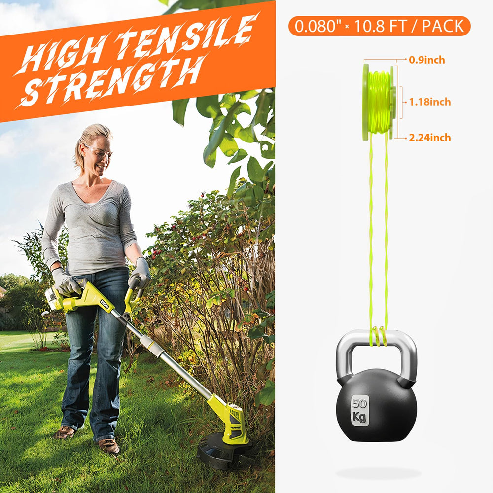 FrauSonne Weed Wacker String 0.080-inch spool and cap