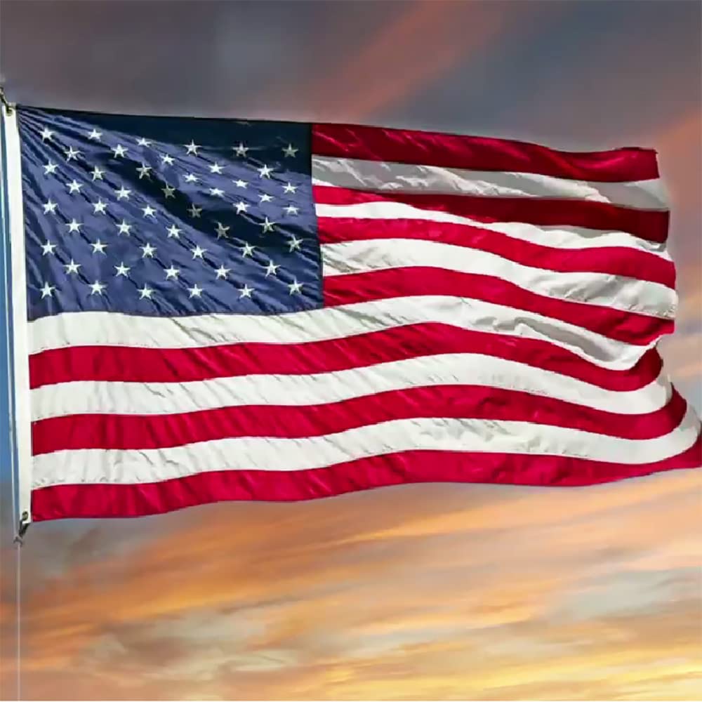 Freefy 8x12 ft American Flag front view with embroidered stars