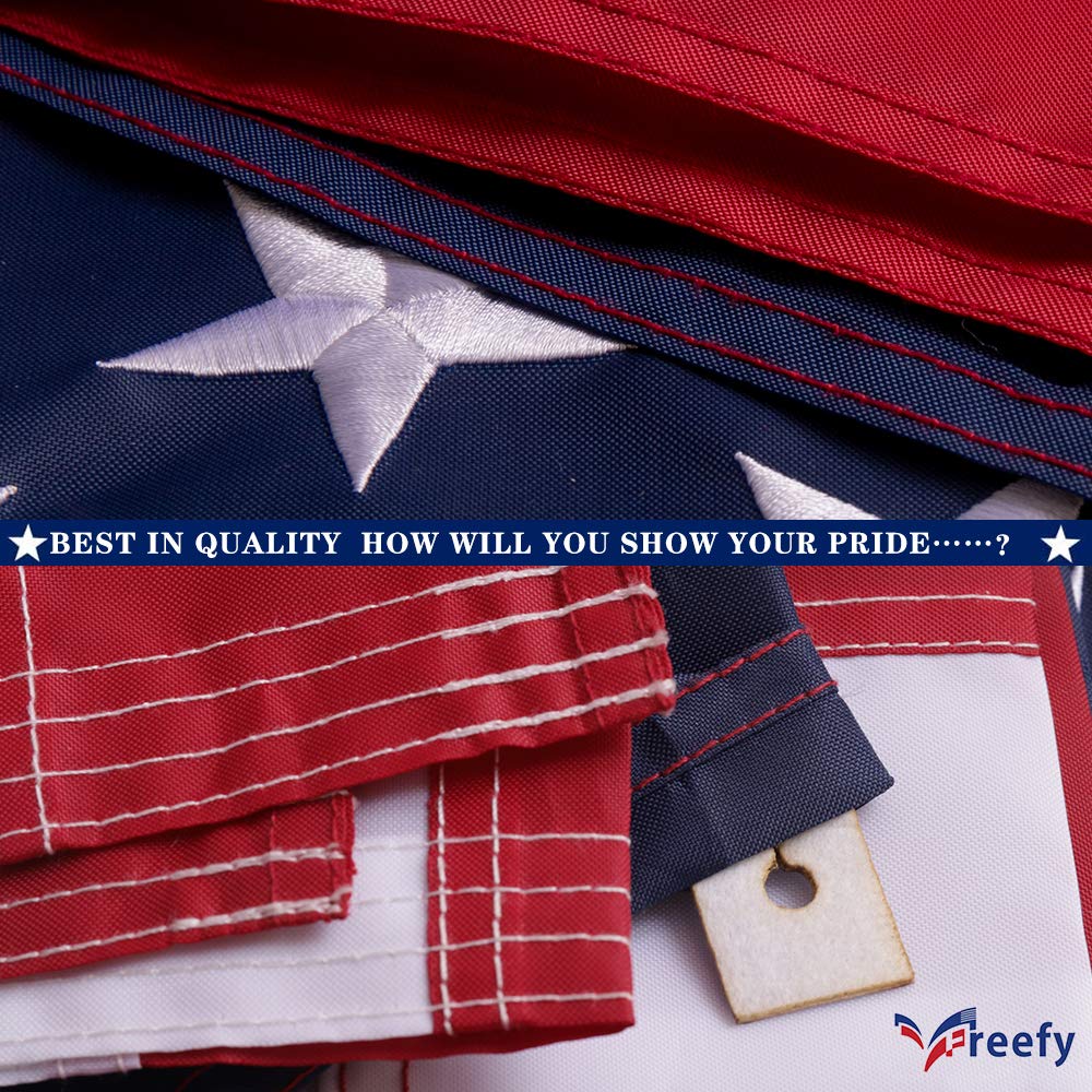Freefy American Flag 3x5 ft side view showcasing sleeve tab