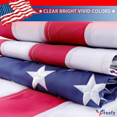 Freefy American Flag with sewn stripes and stitching details
