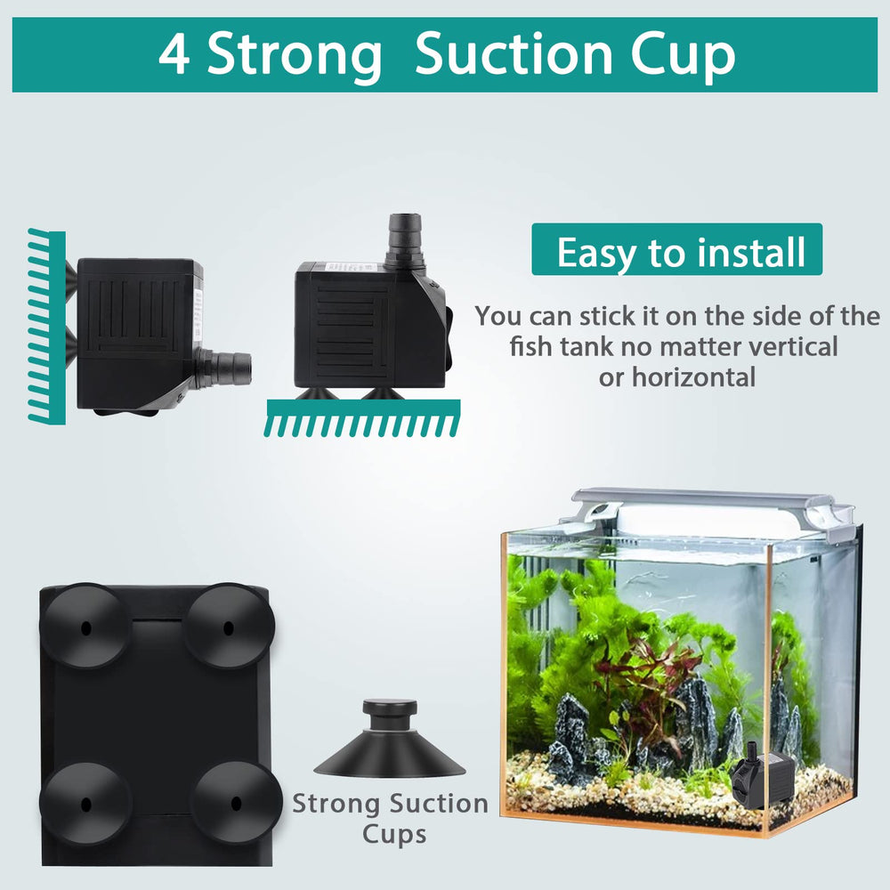 FREESEA Small Aquarium Fountain Pump adjustable flow knob