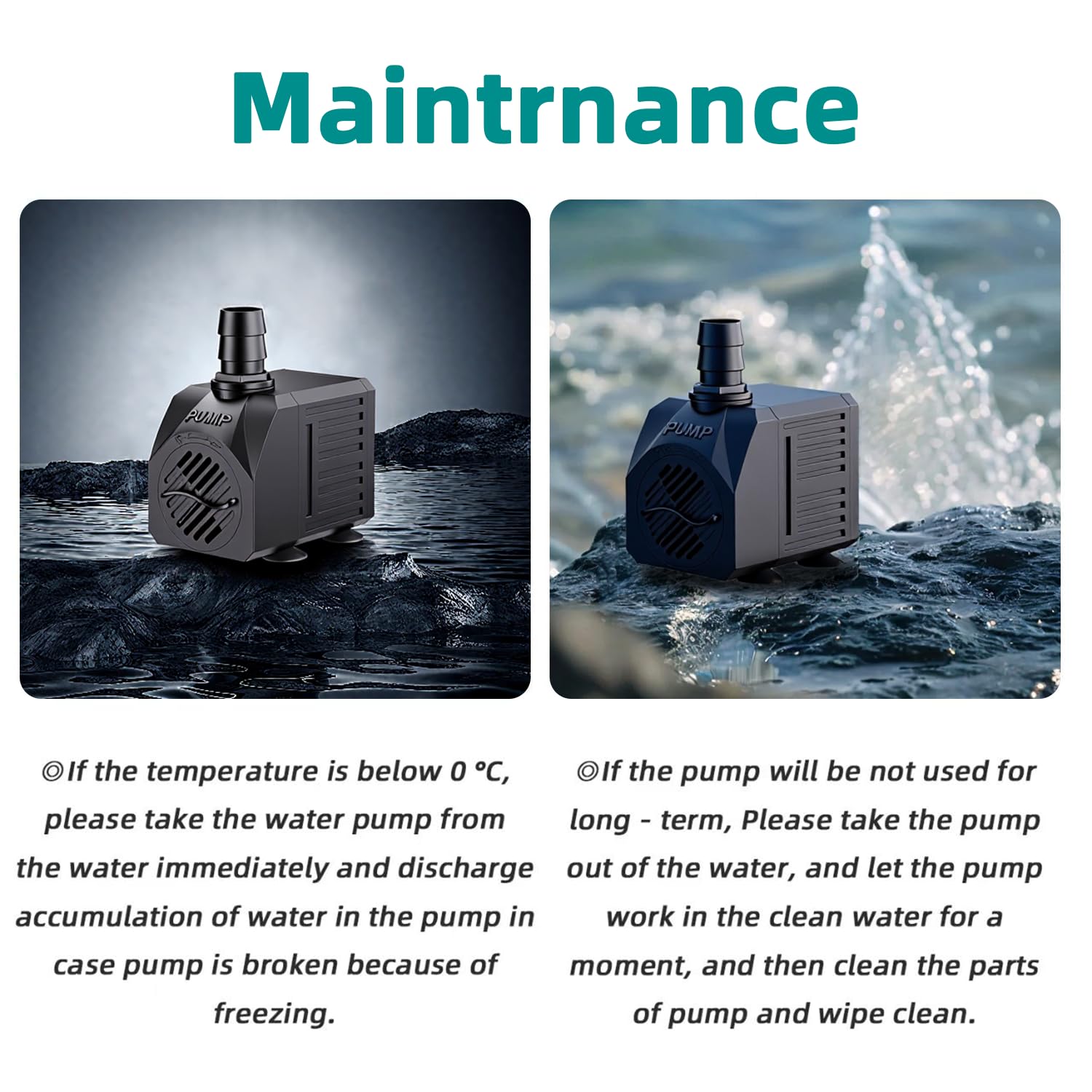 FREESEA Small Aquarium Fountain Pump with all accessories laid out