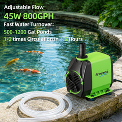 FREESEA Small Pond Pump in a garden pond setting
